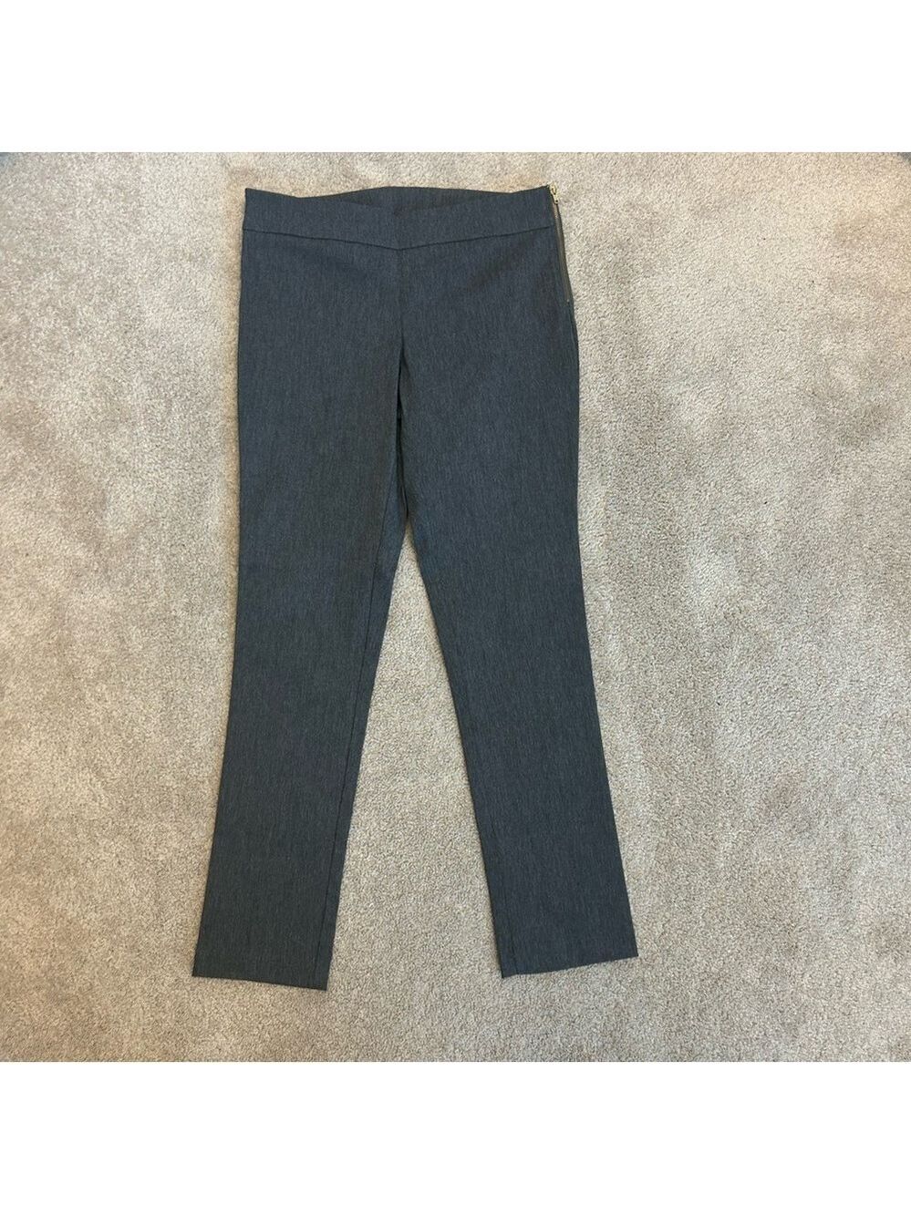 Seduction dark charcoal gray slim fitting ankle pants stretchy size medium